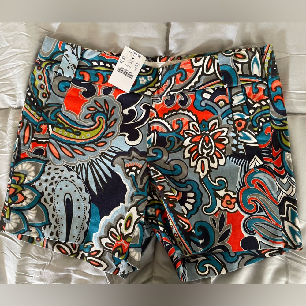 NWT J.Crew Floral Stretch Chino City Fit Shorts Size 0, Inseam “5